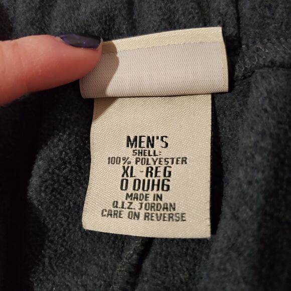 L.L. Bean Mens Fleece Gray Base Layer Pants Size XL Pull On Lounge Ski Casual - Picture 9 of 11